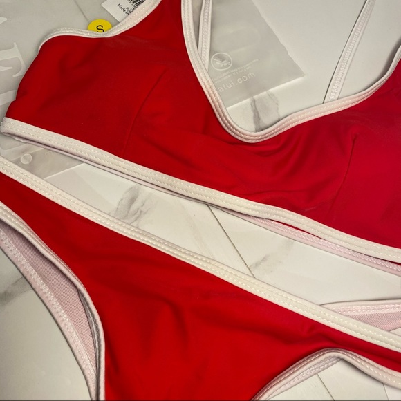 BNWT Zaful Contrast Trim Sport Bikini Set - Picture 6 of 8